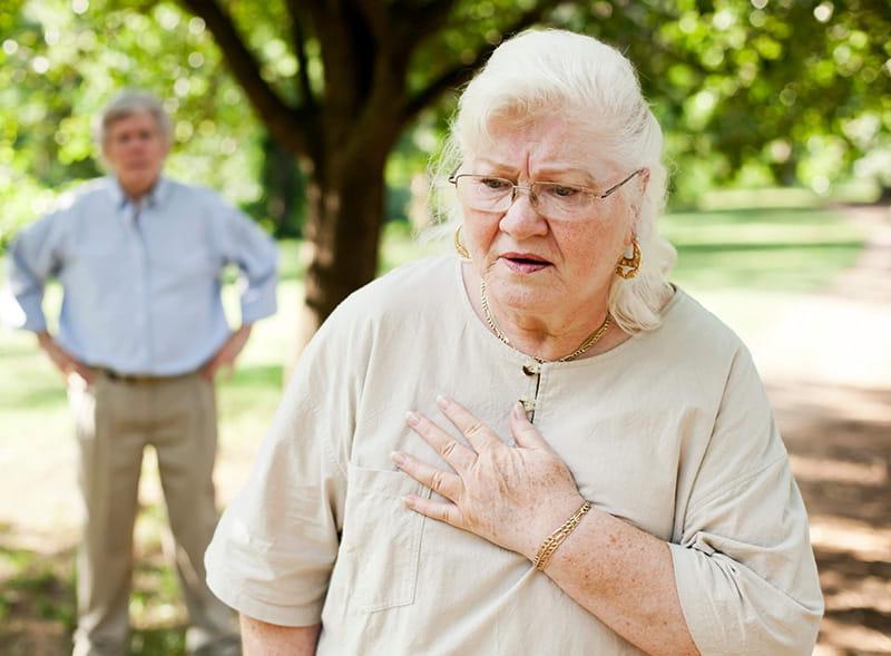 lady with chest pain